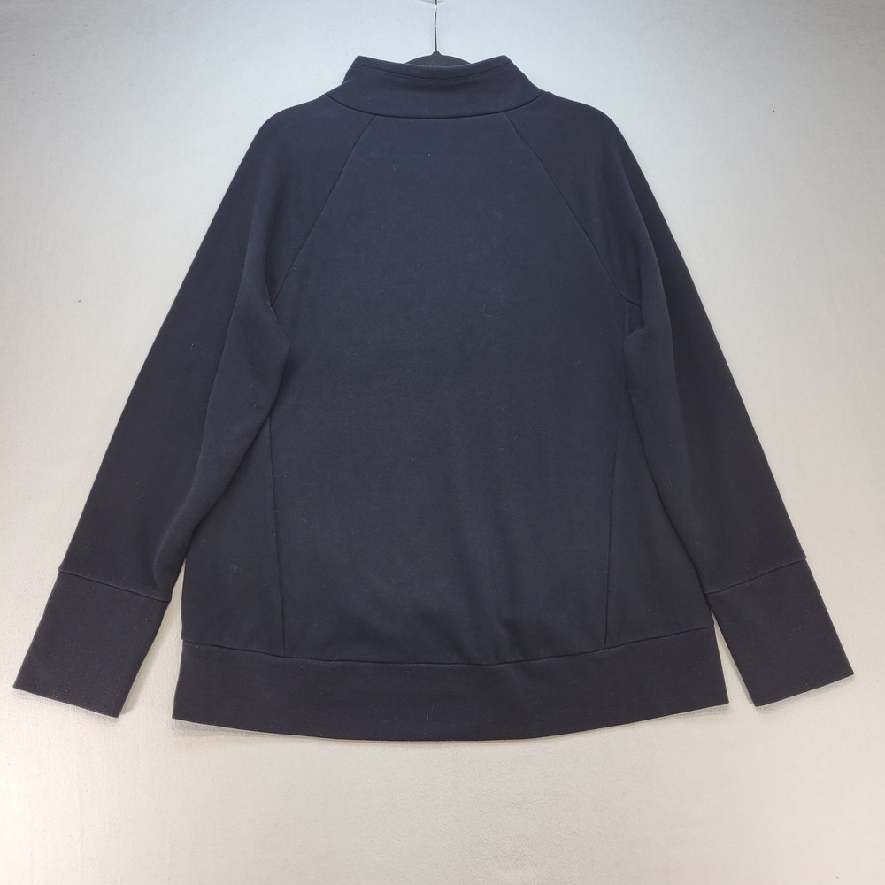 Fabletics Mock Neck Sweatshirt Womens Large Black Athleisure Thumbhole Fleece - Picture 2 of 8